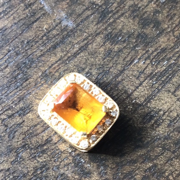 Citrine and diamond pendant - Picture 2 of 5